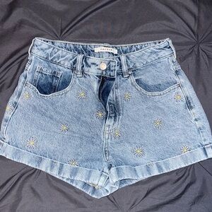 Pacsun Embroidered Daisy Mom Shorts